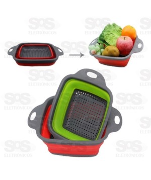 Escorredor Retrátil Silicone Quadrado Pequeno 18X7Cm Caerus 1168/2853