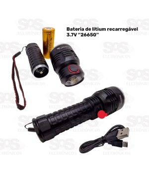 Lanterna Tática de Led Recarregável Caerus CRS-809