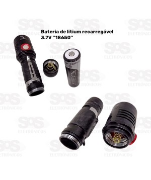 Lanterna Tática de Led Recarregável Caerus CRS-9848