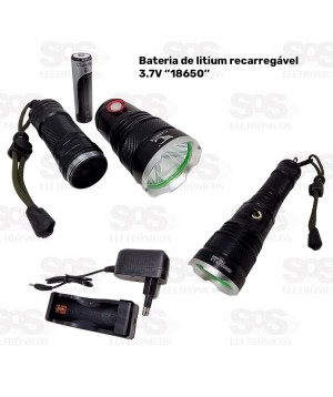 Lanterna Tática de Led Recarregável Caerus CRS-9849