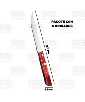 Kit Faca De Mesa Madras Com 6 Unidades Caerus CRS-2626