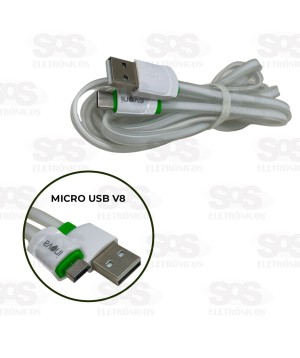 Cabo Micro USB V8 2 Metros 2.4A Emborrachado Inova CBO-6003