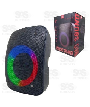 Caixa De Som 10W Led RGB Botão Bass KTS-1110