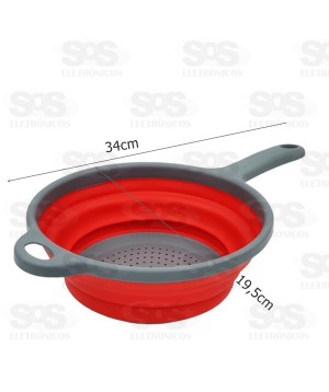 Escorredor Com Cabo Retrátil Silicone 34x19,5 Cm Caerus 1410