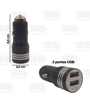 Carregador Veicular 2.4A Com 2 USB Altomex AL-2109D