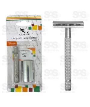 Conjunto De Barbear Com Lâmina 2 em 1 Caerus CRS-123