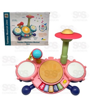 Tambor Eletrônico Musical Jazz Toy King TK-1124