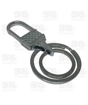 Chaveiro Metálico Com Argola Dupla 12 Unidades Caerus CRS-1044