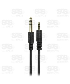 Cabo P10 x P2 1,5 Metros Stereo Maxmidia