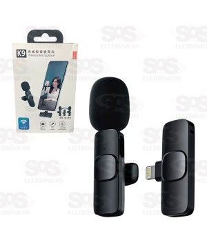 Microfone De Lapela Sem Fio Entrada Lightning Iphone K9