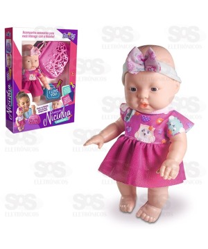 Boneca Nicinha Passeio Com Bolsa Nova Toys 1118