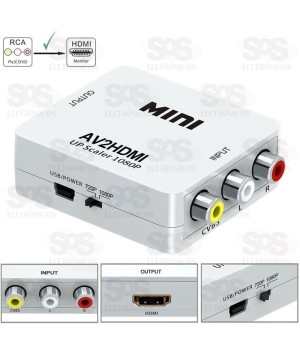 Conversor RCA Para HDMI 1080P