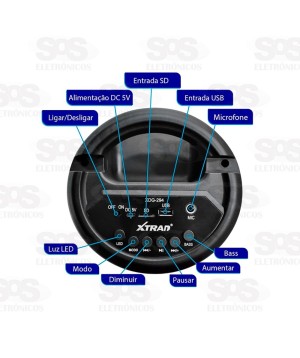 Caixa De Som LED RGB 5W Xtrad XDG-294