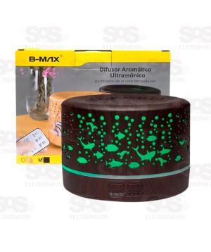 Difusor Umidificador Aromático De Ar Com LED e Controle Remoto B-Max BM318