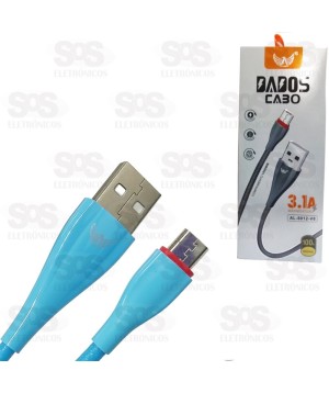 Cabo De Dados e Carregamento Micro USB V8 3.1A Altomex AL-8012-V8
