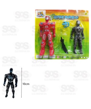 Super Herói cartela Com 2 Bonecos e Acessórios Toy king 4728