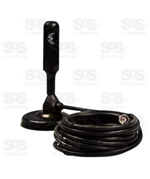 Antena Digital HDTV Base Com Imã 5 Metros Altomex AL-3003