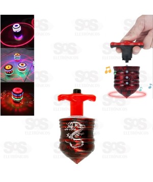 Pião Musical Com Lançador Automático Luz De Led Toy king TK-AB4831