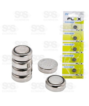 Bateria Botão 3V CR1025 Com 5 Unidades Flex