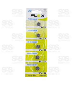 Bateria Botão 3V CR1025 Com 5 Unidades Flex