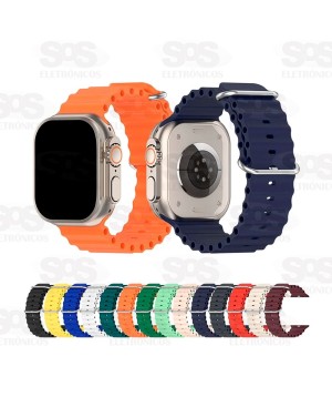 Pulseira Ondas De Silicone Smartwatch Tamanhos e Cores Sortidas