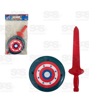 Kit Escudo e Espada Coleção Heróis Mini Toys 458