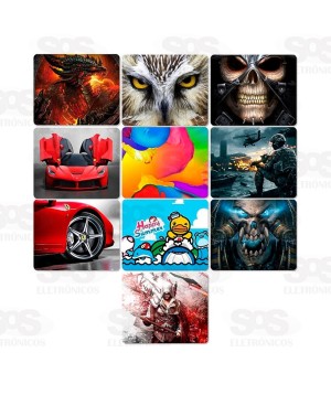 Mouse Pad Estampas Variadas 22x18 cm Exbom MP-2218D