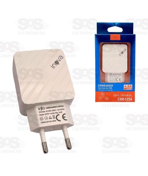 Carregador Rápido 4.8A Com 2 USB Inova CAR-5254