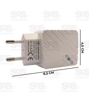 Carregador Rápido 4.8A Com 2 USB Inova CAR-5254