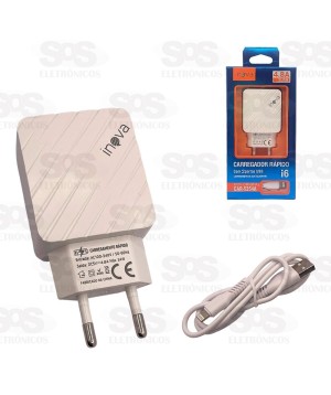 Carregador Turbo Com Cabo Iphone 2 USB 4.8A Inova CAR-5254A
