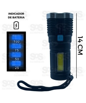 Lanterna De LED Recarregável Com Indicador De Bateria Altomex AL-B1921