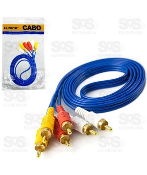 Cabo 3RCA+3RCA Ponta Dourada1.5 Metros B-Max