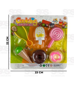 Conjunto Docinho CookIng 6 Peças Toy King TK-AB4083