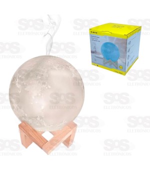 Difusor Umidificador de Ar Lua Com LED 880ML B-Max BM051