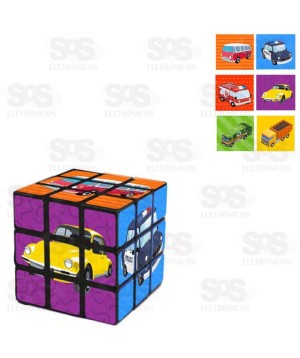 Cubo Mágico Veículos Plastico 5,5cm Toy King 5270