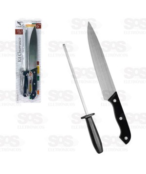 Kit Para Churrasco 2 Peças em Aço Inox Caerus CRS-1221