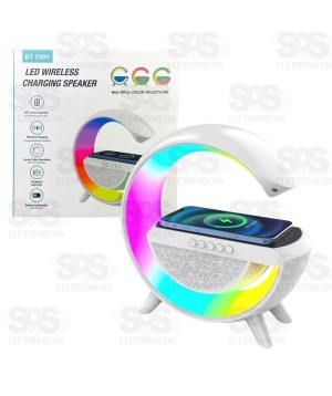 Luminária G Inteligente Com Caixa De Som e Carregador Por Indução BT 2301