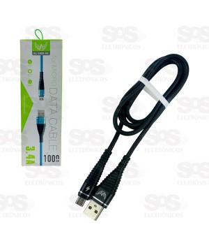 Cabo De Dados 3.4A Micro USB V8 1 Metro Altomex AL-2060-V8