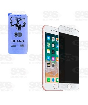 Película Cerâmica Privacidade Branca Iphone 6 Plus/7 Plus/9 Plus