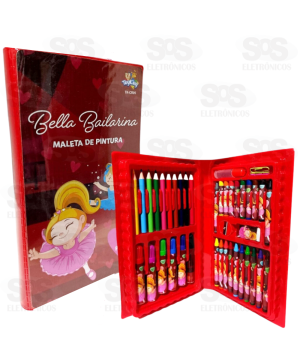 Kit Maleta De Pintura 48 Peças Bella Bailarina Toy King TK-CR05