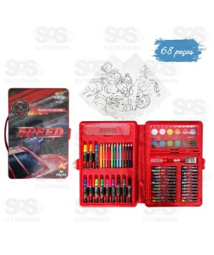 Kit Maleta De Pintura 68 Peças Speed Toy King TK-CR07
