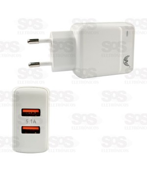 Carregador Rápido 2 USB 5.1A Com Cabo Micro USB V8 Altomex AL-9083-V8