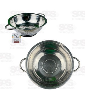 Escorredor de Massa Aço Inox 26x9,1CM Unitário Caerus CRS-1555