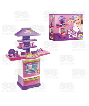 Master Fogão Infantil Big Chef Com Acessórios Poliplac 5566