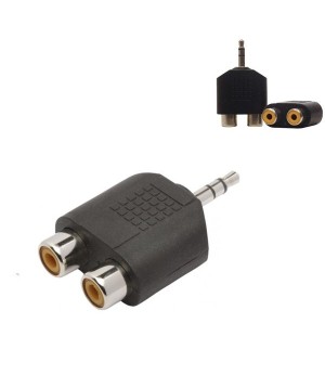Adaptador P2 Stereo para 2 RCA Fêmea  Embalagem Com 10 Unidades