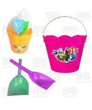 Balde de Praia Girassol 3 Peças Mini Toys 6032