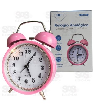Relógio Analógico Mecânico Com Despertador Luatek ZB-2017