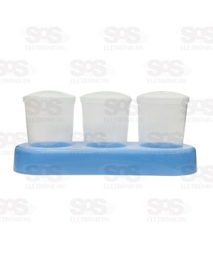 Porta Temperos 180ML De Plástico 3 Peças Ercaplast 2223