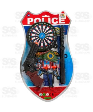 Kit Policial com Lança Dardos Toy King TK-AB5650