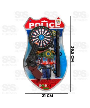 Kit Policial com Lança Dardos Toy King TK-AB5650